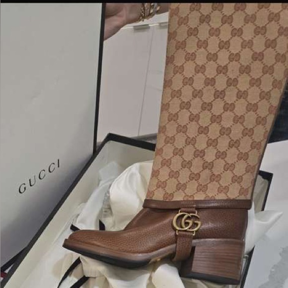 Gucci Tan Leather Heeled Boots - Picture 2 of 2